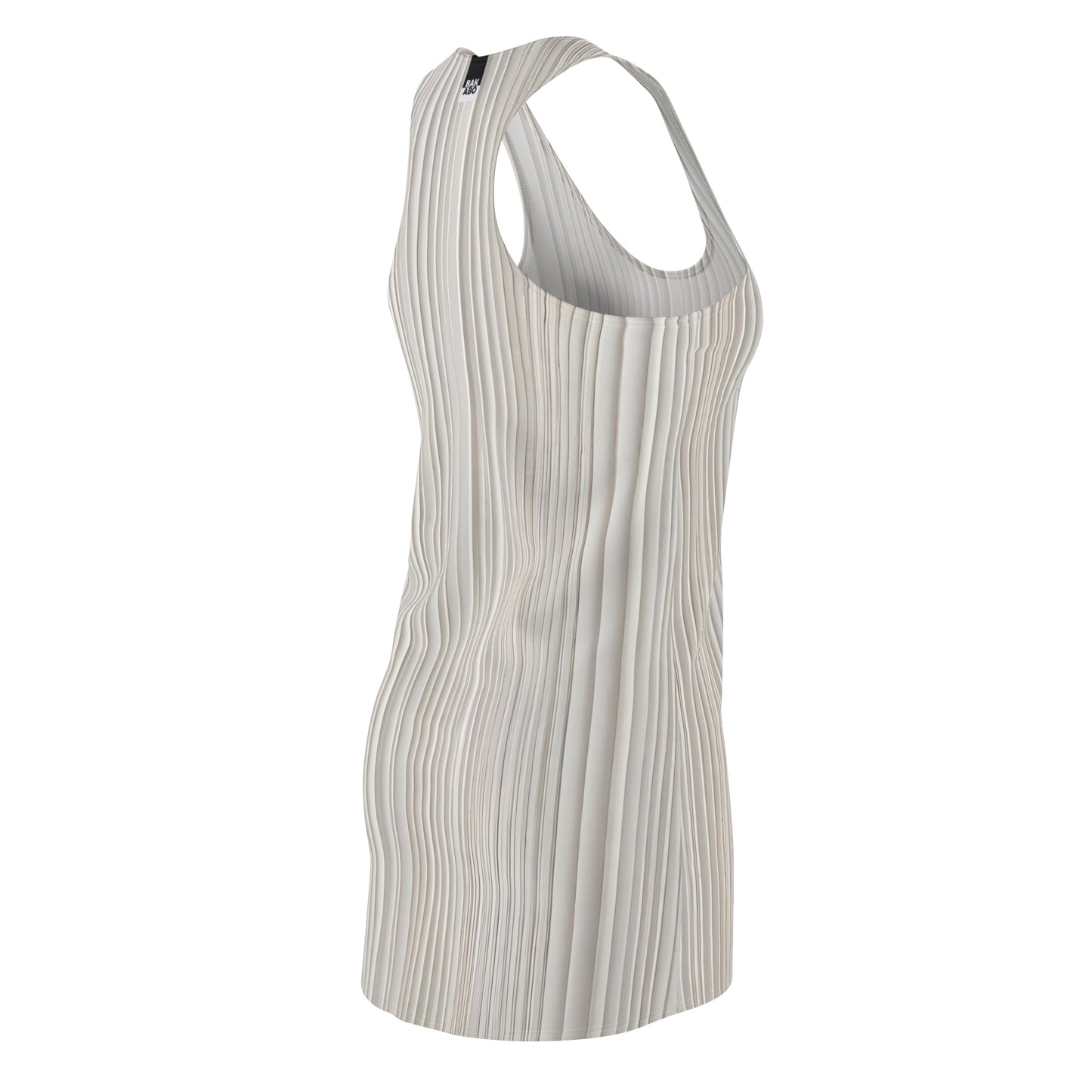 Racerback Dress – Neutral Vertical Ribbed Print, Women's Summer Tank Dress Printify bakabo.club