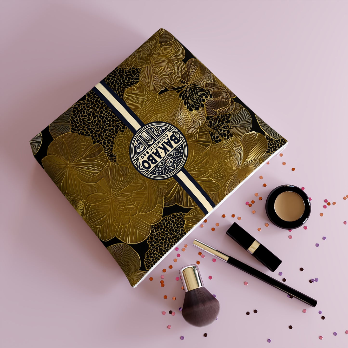 GoldGlimmer (BKS)🌿Cotton Cosmetic Bag - bakabo.club