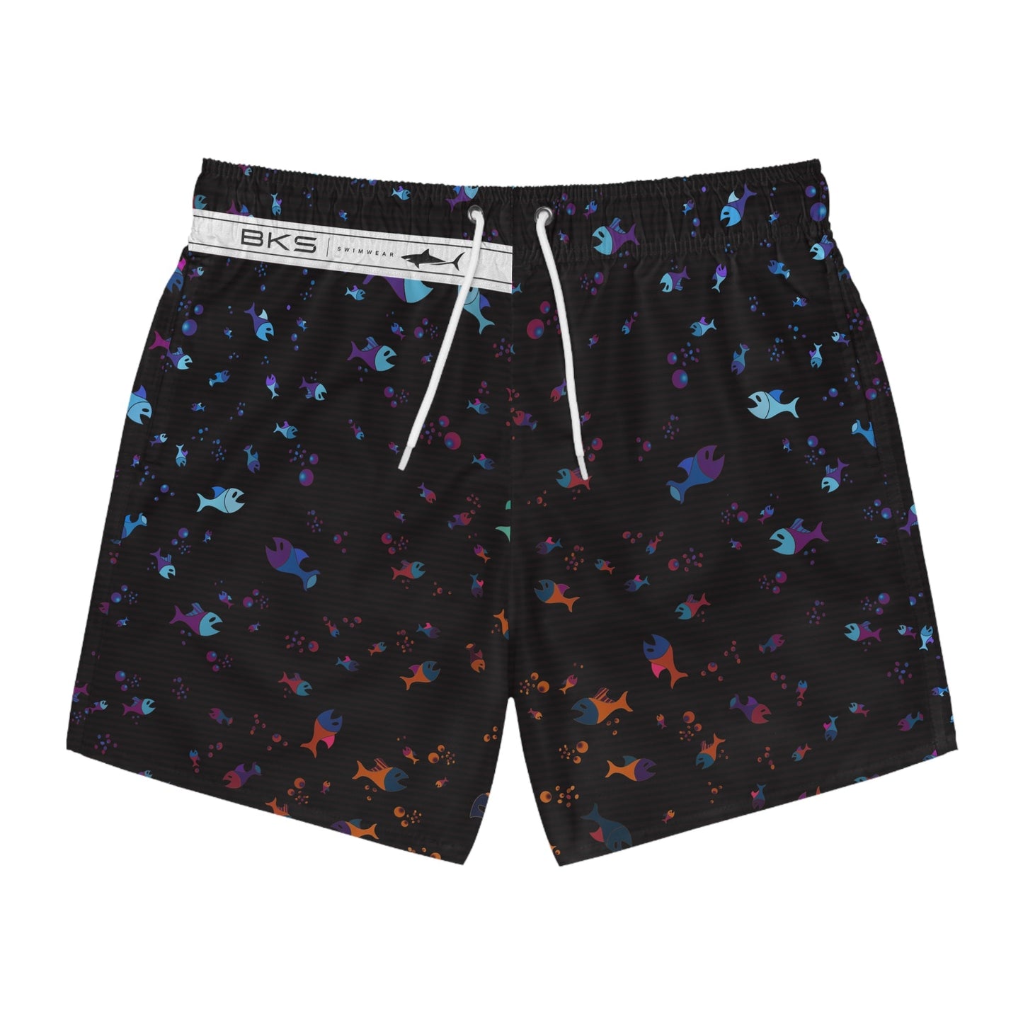 Swim Trunks — Colorful Neon Fox Pattern All-Over-Print