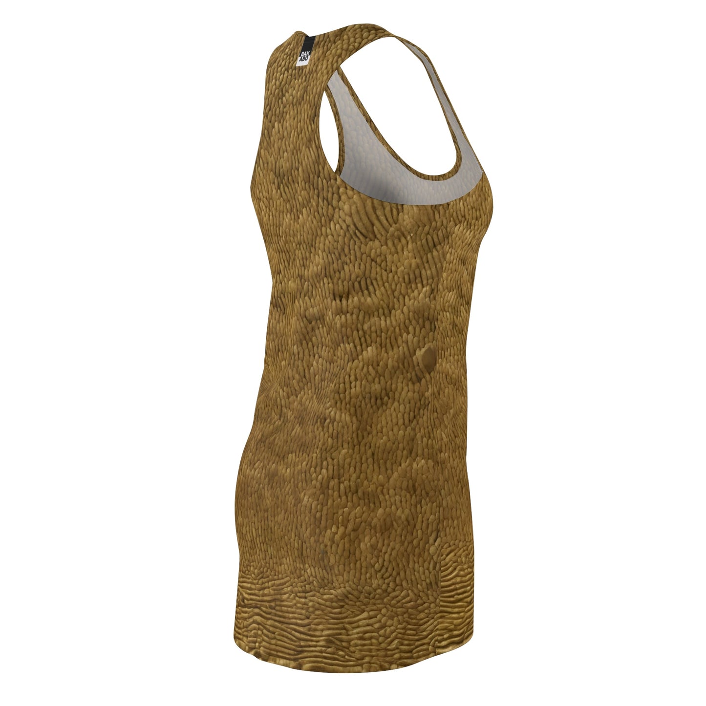 Golden Fur Texture Racerback Dress — Animal Print Summer Dress Printify bakabo.club