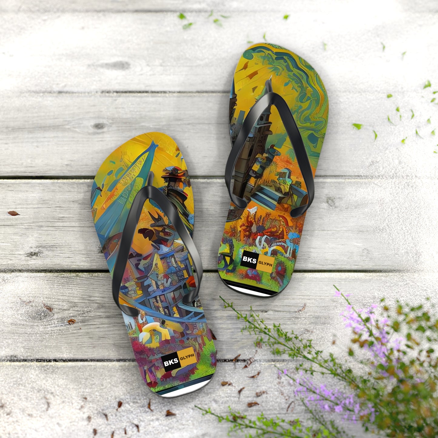BKS Glyph Castle™ Flip Flops