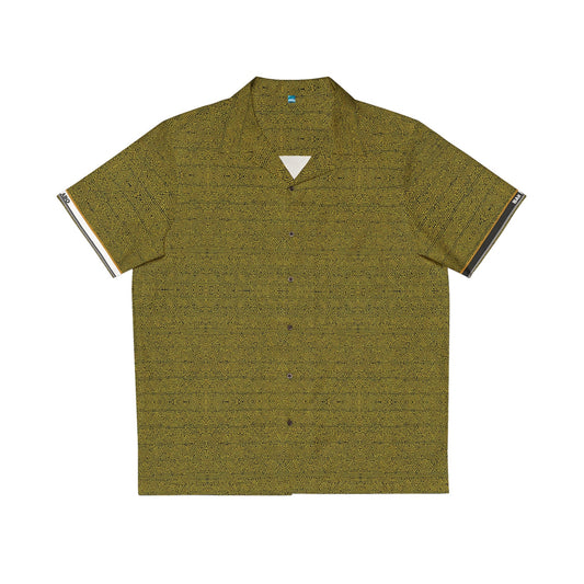 Olive Tropical Print Hawaiian Shirt — Men's Relaxed Camp-Collar Button-Up Printify bakabo.club