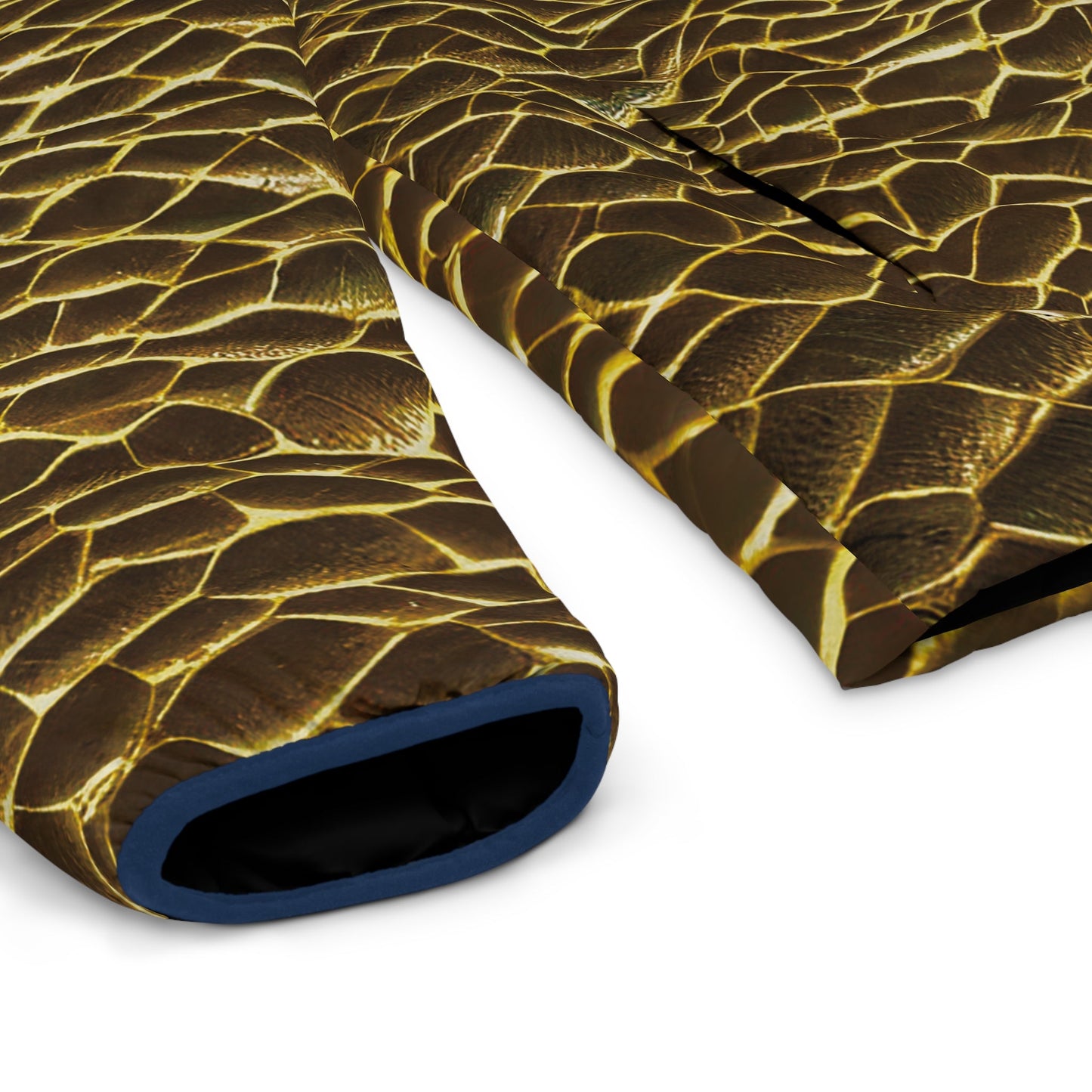 Men's Snake Scale Puffer Jacket — Gold Reptile All-Over Print Printify bakabo.club