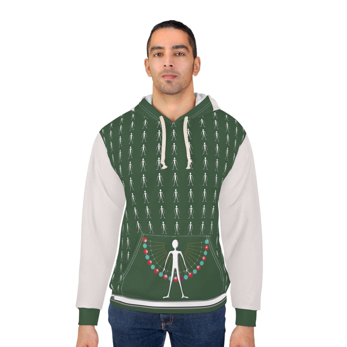 Stick Figure Holiday Hoodie — Funny Christmas Lights Pullover Printify bakabo.club