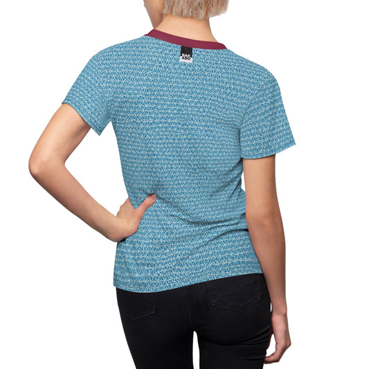 Wegrip Women's Cut & Sew Tee | Blue Geometric Mesh