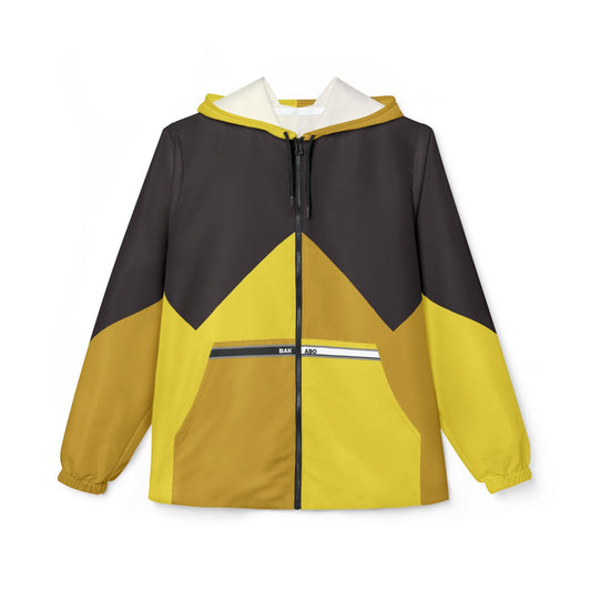 Yellow Chevron Windbreaker Jacket – Lightweight Hooded All-Over Print Printify bakabo.club