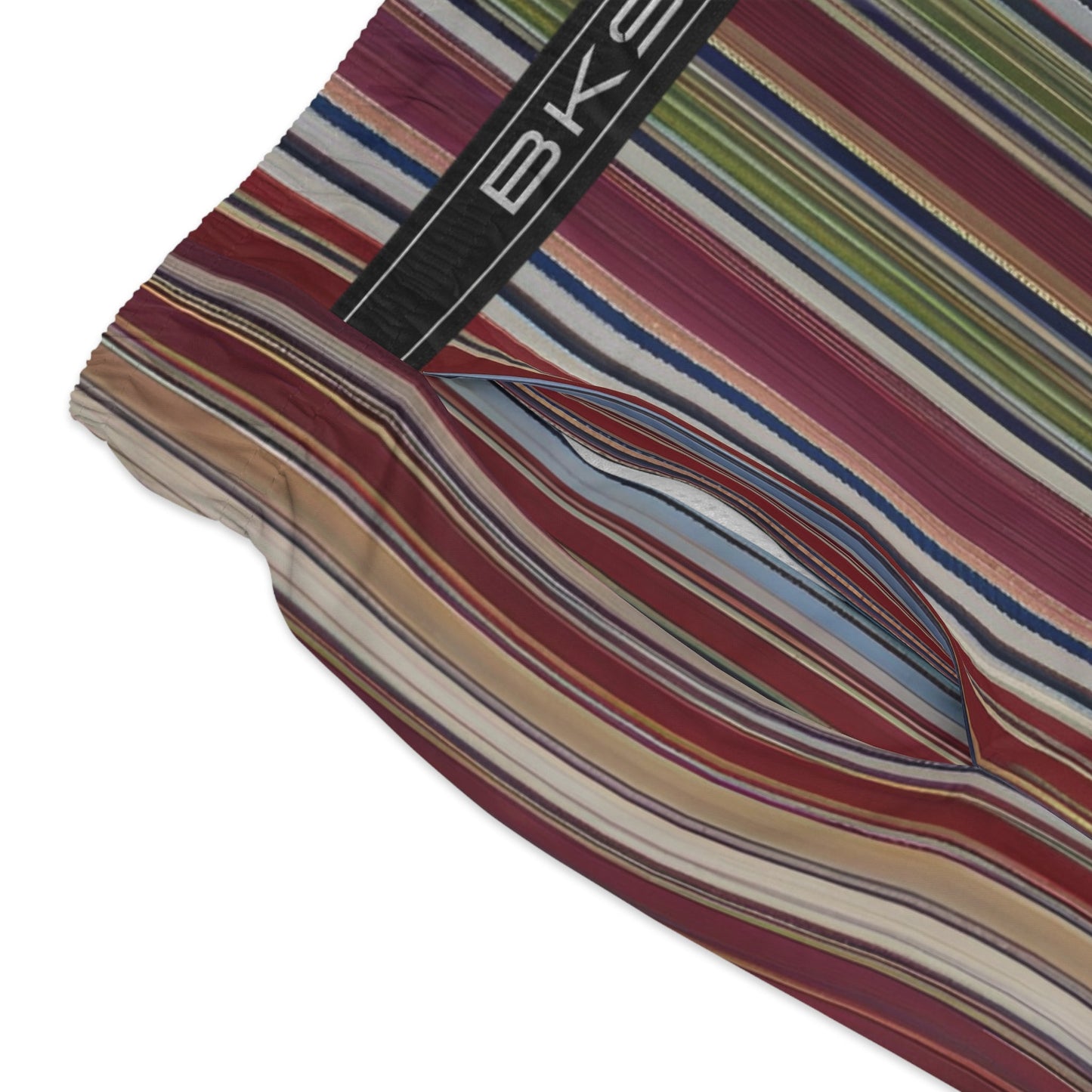 Men's Striped Multicolor Swim Trunks — Retro Beach Shorts Printify bakabo.club