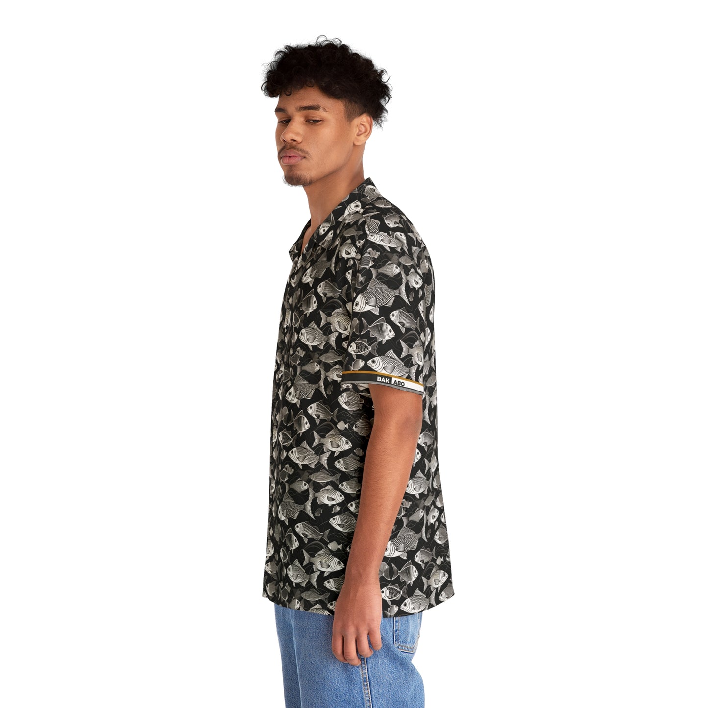 Aquatic Noir (BKS)🐟Hawaiian Shirt - bakabo.club