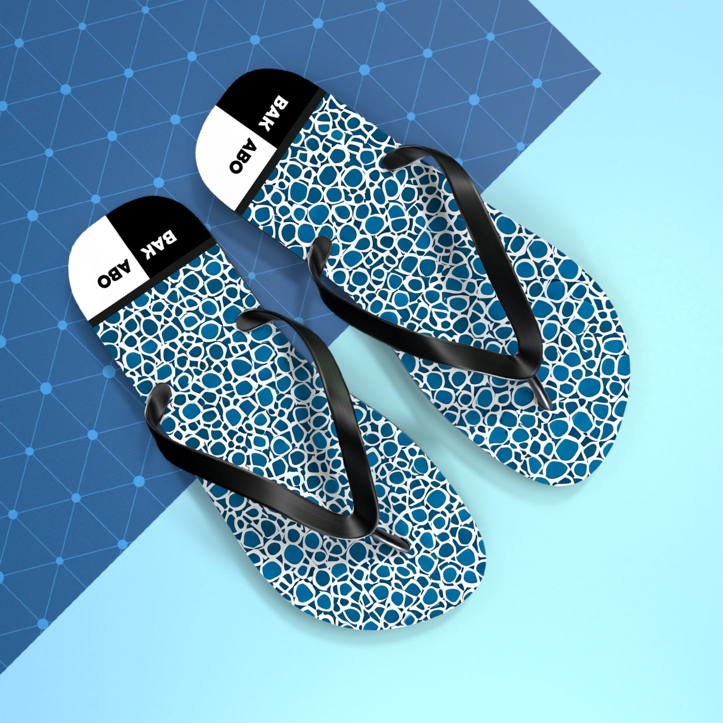 Flip Flops - Blue Mosaic Pattern Beach Sandals Printify bakabo.club