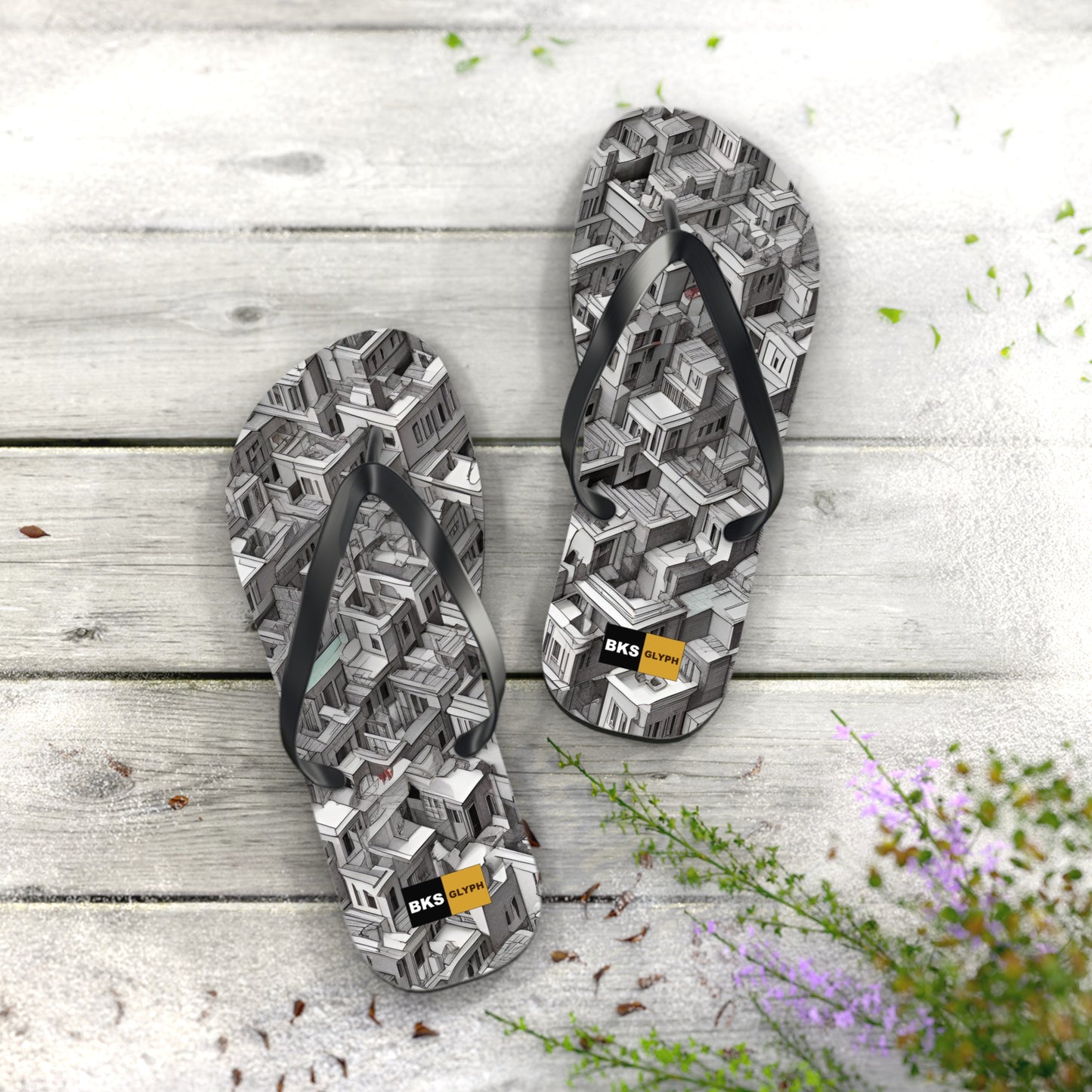 BKS Glyph Escher™ Flip Flops