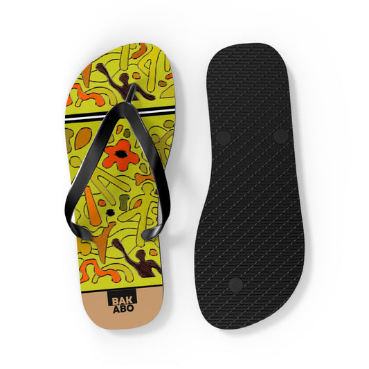 Whimsical Footprints (BKS)🐞Flip Flops - bakabo.club