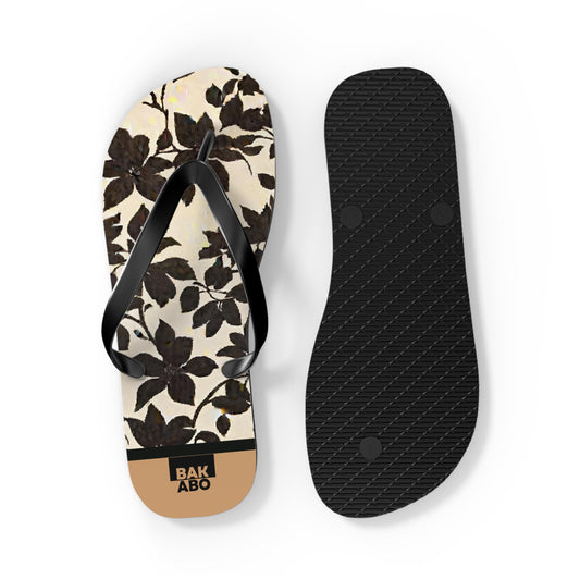 Monochrome Foliage (BKS)🖤Flip Flops - bakabo.club
