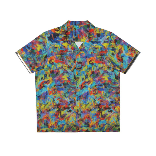 Men's Abstract Tropical Hawaiian Shirt — Colorful All-Over Print Vacation Camp Shirt Printify bakabo.club