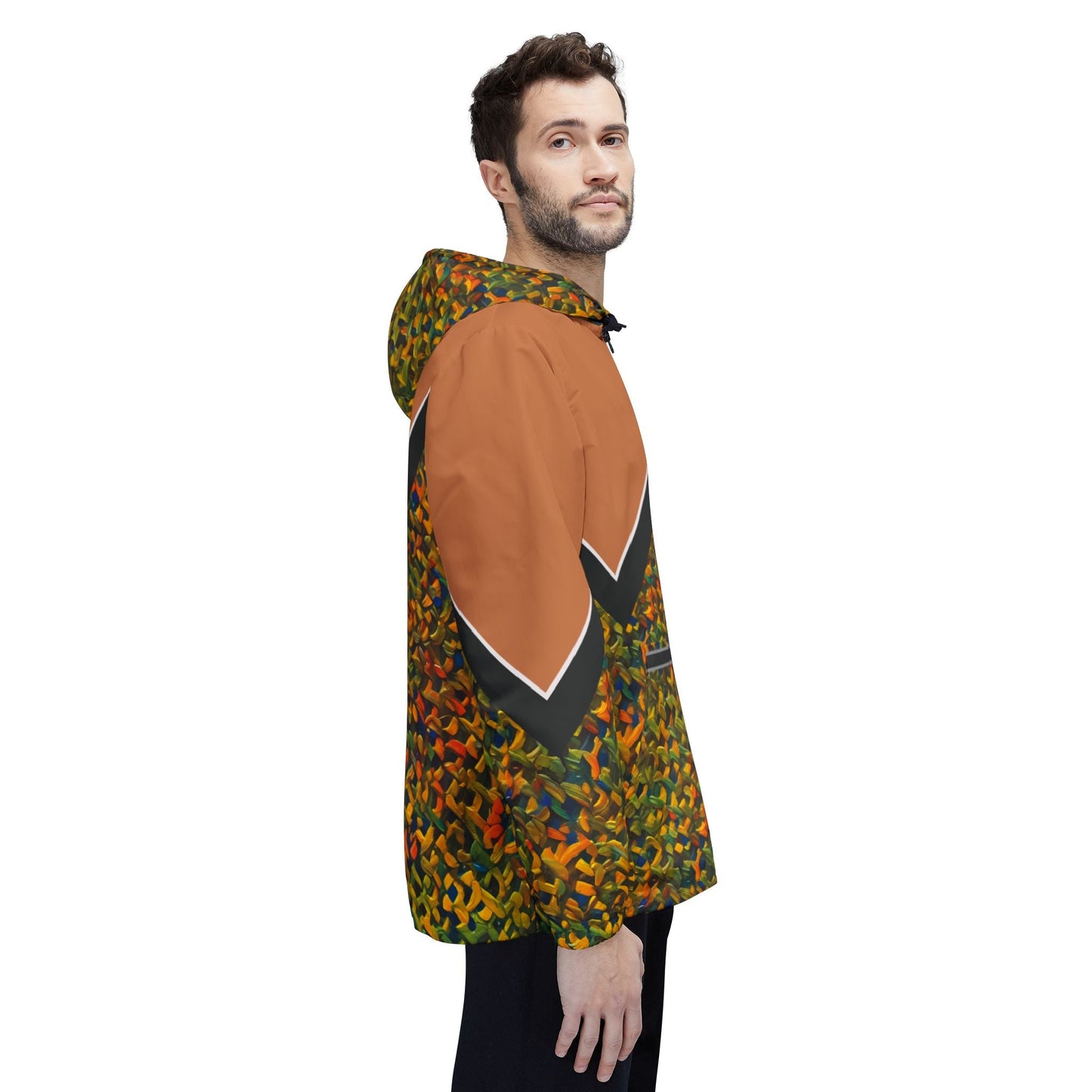 Autumn Camo Chevron Windbreaker Printify bakabo.club