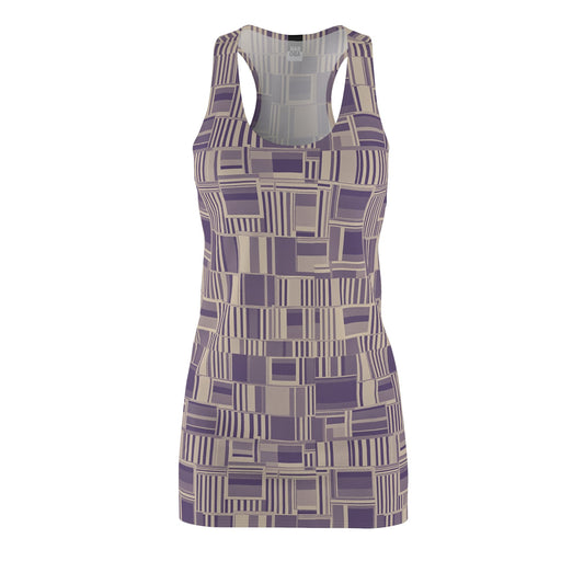 Geometric Plum Racerback Dress — All-Over Print Midi Printify bakabo.club