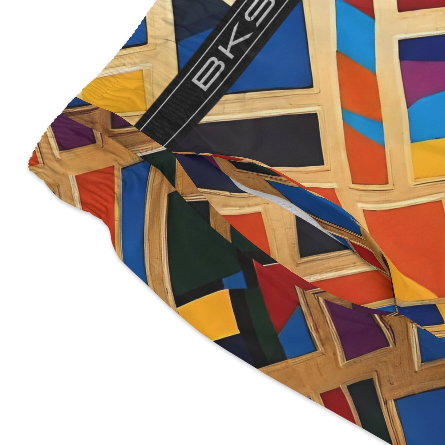 Geometric Mosaic Swim Trunks — Bold Art Deco Pool Shorts Printify bakabo.club