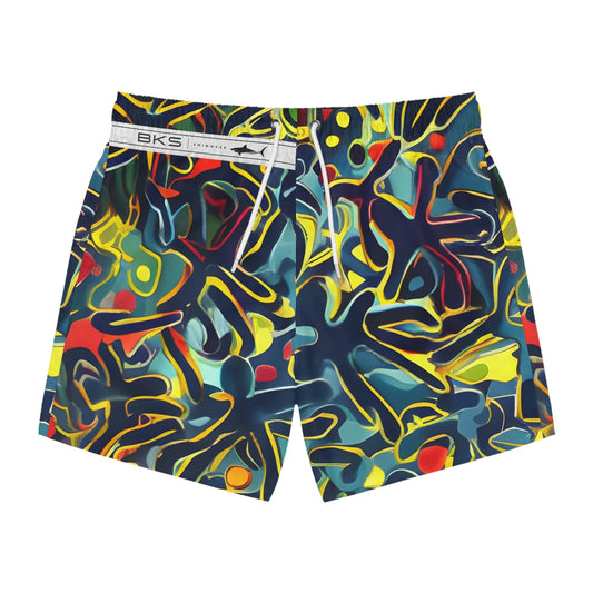 Abstract Tropical Swim Trunks — Bold Nautical Patterned Men’s Beach Shorts Printify bakabo.club