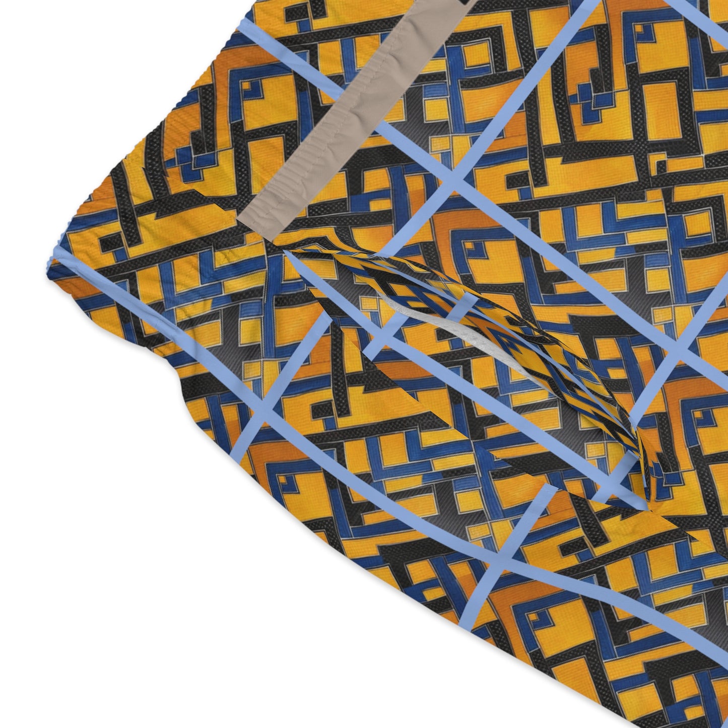 Convoluted square pattern (BKS)⏹️Swim Trunks - bakabo.club