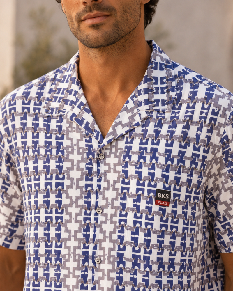 BKS Flag Hawaiian Blue™ Chemise hawaïenne