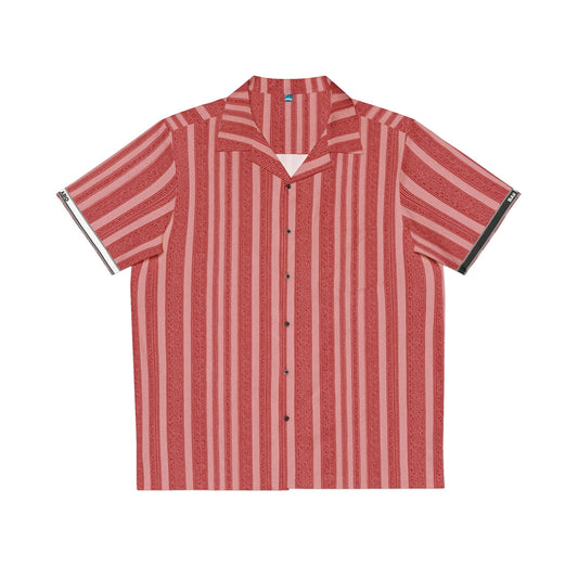 Red Stripe Hawaiian Shirt - Men's Casual Aloha Button-Up Printify bakabo.club
