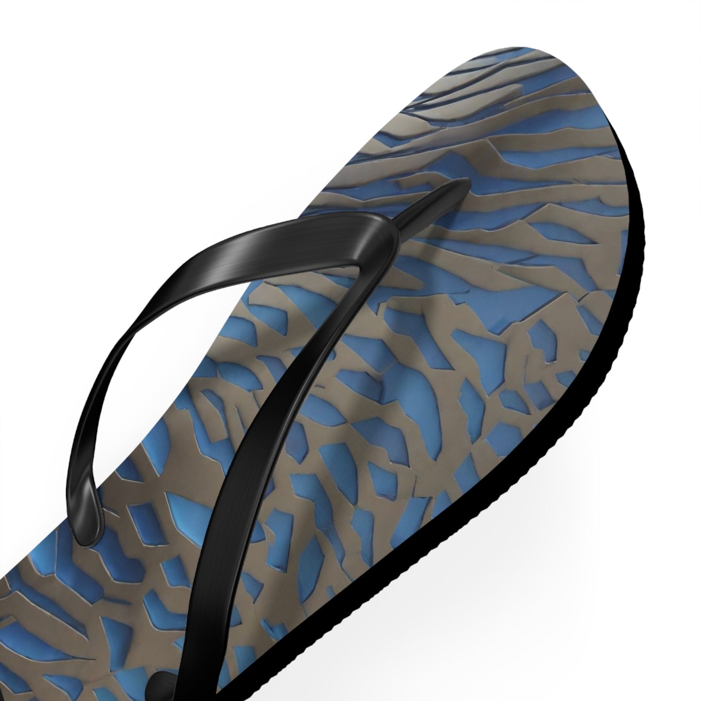 Beach Flip Flops — Blue Camo Patterned Summer Sandals Printify bakabo.club