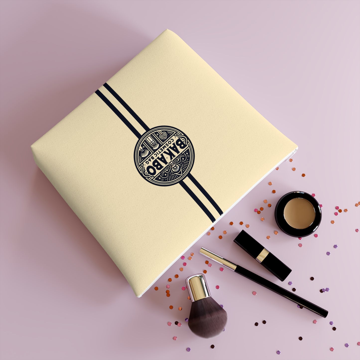 GreenGlam Beige (BKS)🌿Cotton Cosmetic Bag - bakabo.club