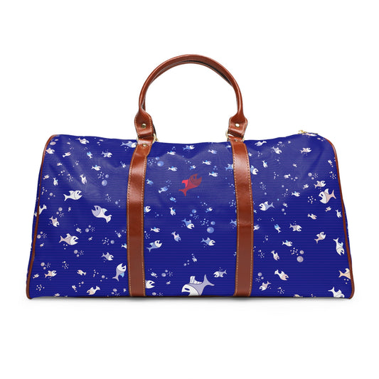 Whale Pattern Waterproof Travel Bag — Nautical Duffle for Beach & Weekend Getaways Printify bakabo.club