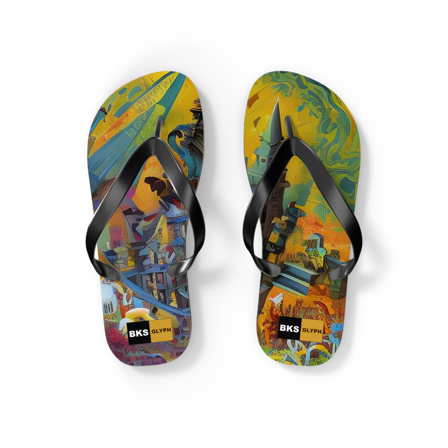BKS Glyph Castle™ Flip Flops