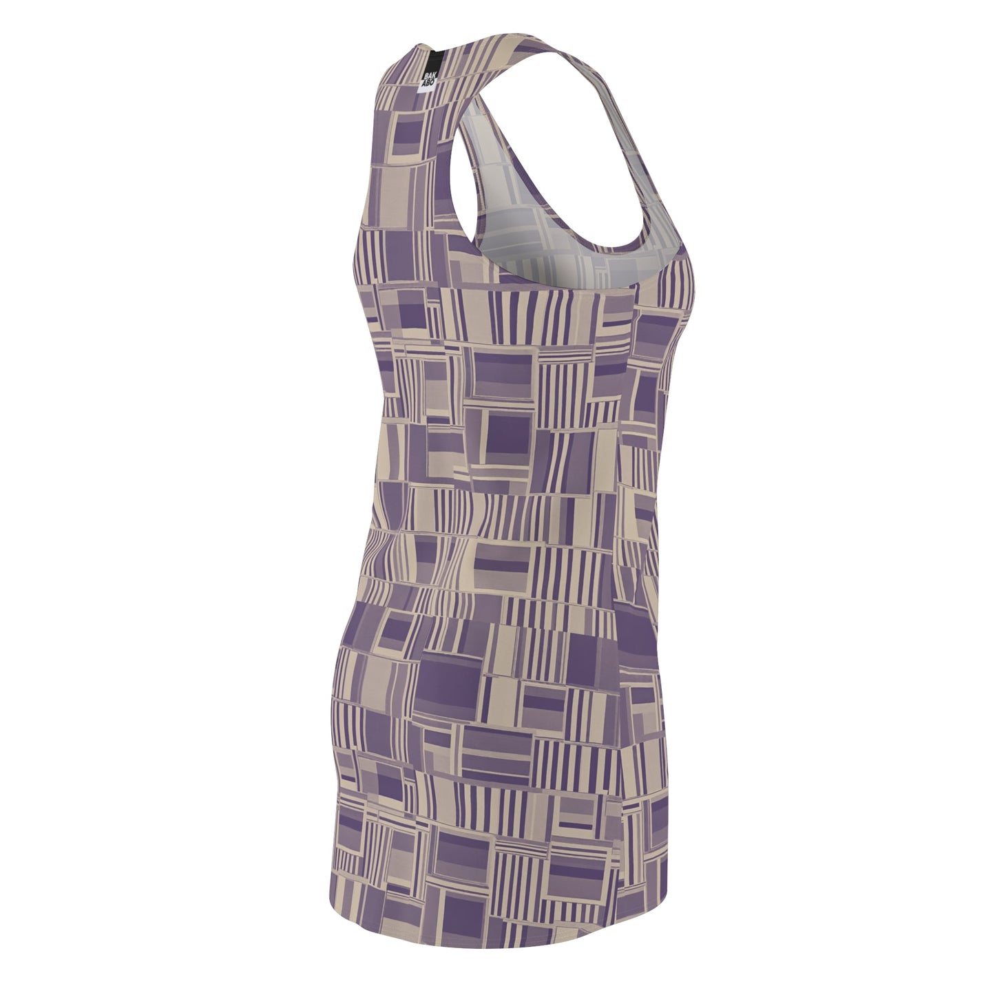 Geometric Plum Racerback Dress — All-Over Print Midi Printify bakabo.club