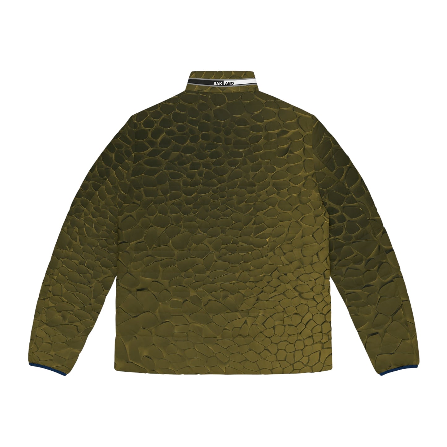 Olive Textured Scale Puffer Jacket — Men's Lightweight Quilted Coat