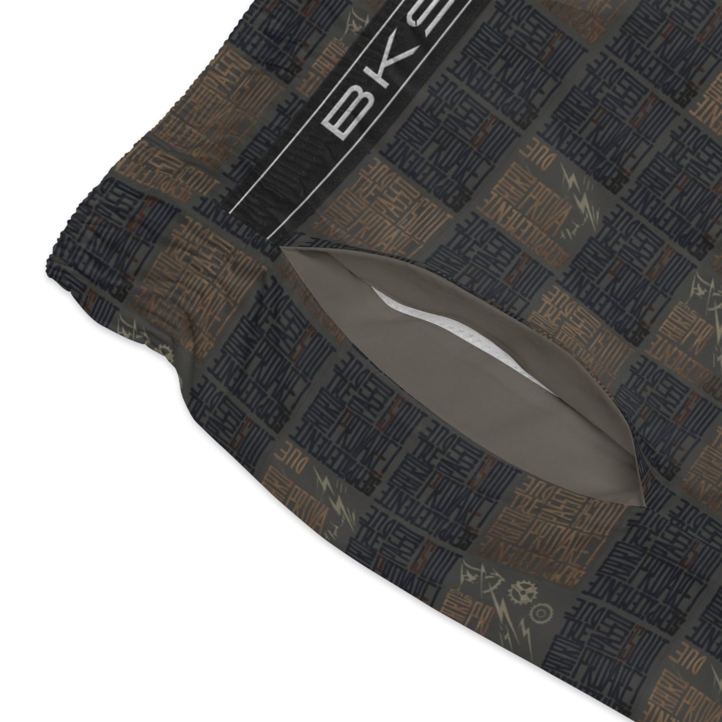 Checkerboard Swim Trunks — Distressed Black & Brown All-Over Print Printify bakabo.club