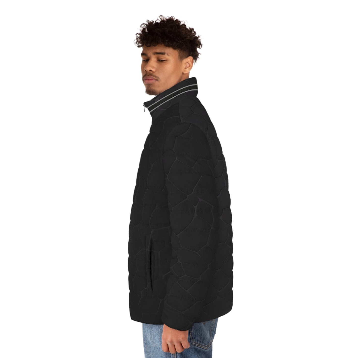 Men's Black Quilted Puffer Jacket — Lightweight Insulated Outerwear Printify bakabo.club
