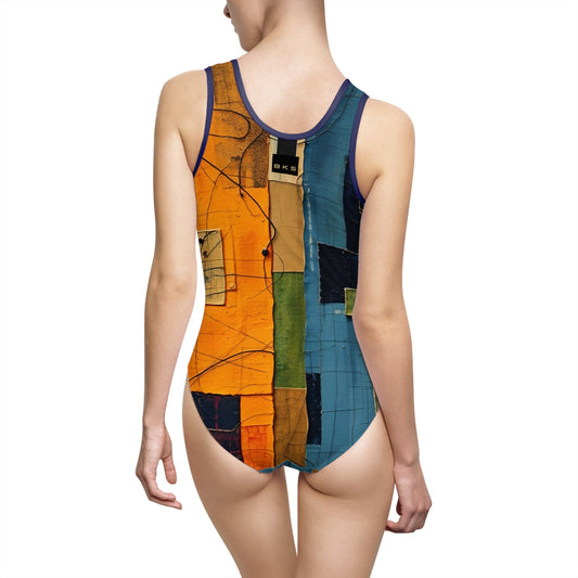 BKS Glyph Patch™ One-Piece Swimsuit Printify bakabo.club