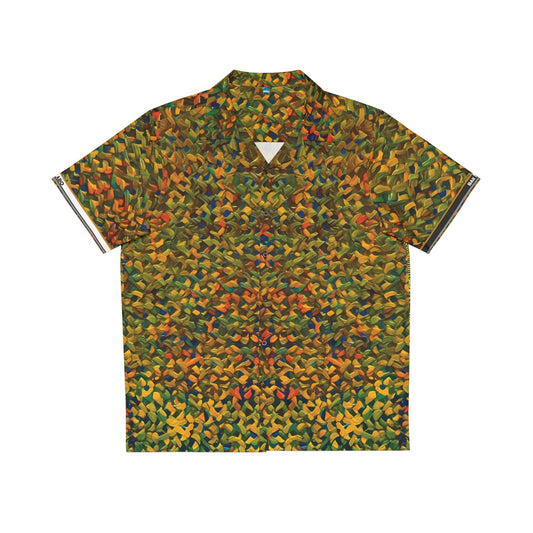 Men's Tropical Abstract Hawaiian Shirt – Olive Green Leaf Pattern AOP Printify bakabo.club