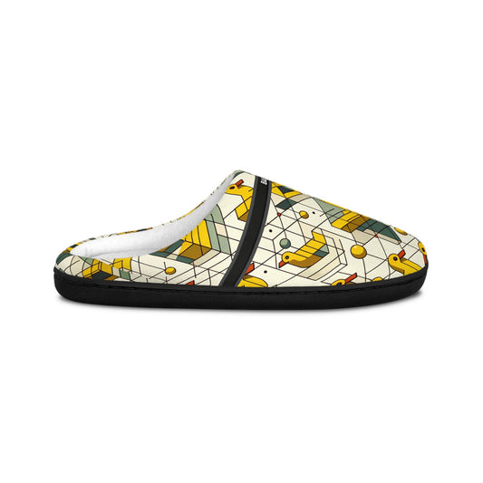 Patterned Indoor Slippers — Geometric Yellow Duck Print BakAbo Studio BKS bakabo.club