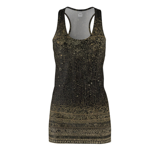 Racerback Dress – Vintage Ornate Dark Boho Pattern Printify bakabo.club