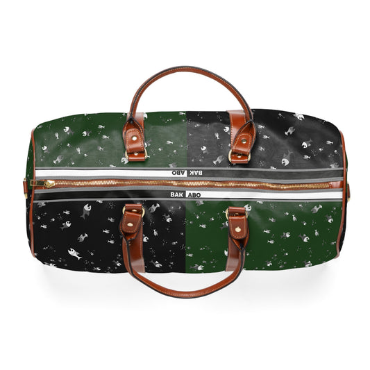Waterproof Duffle Bag – Black & Forest Green Speckled Travel Weekender Printify bakabo.club