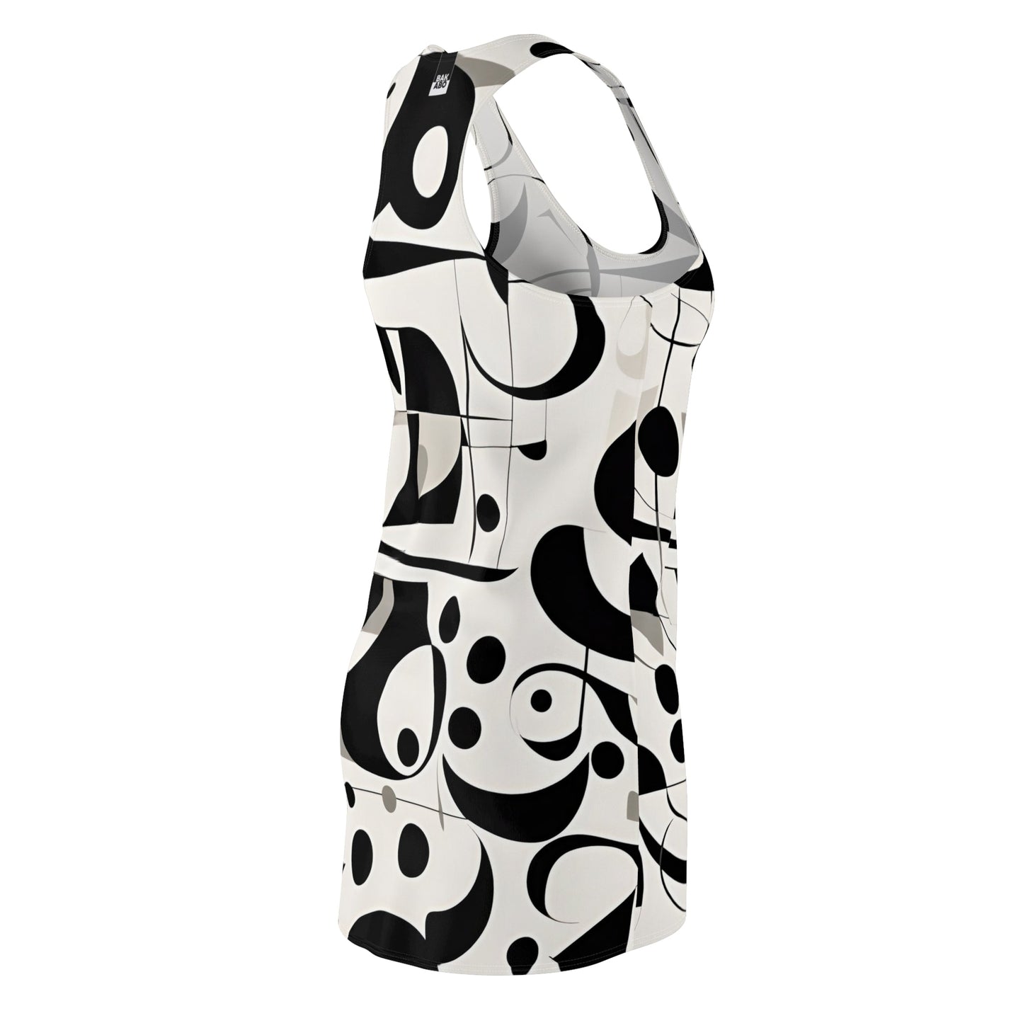 Abstract Black & White Racerback Dress — Modern Geometric AOP Printify bakabo.club