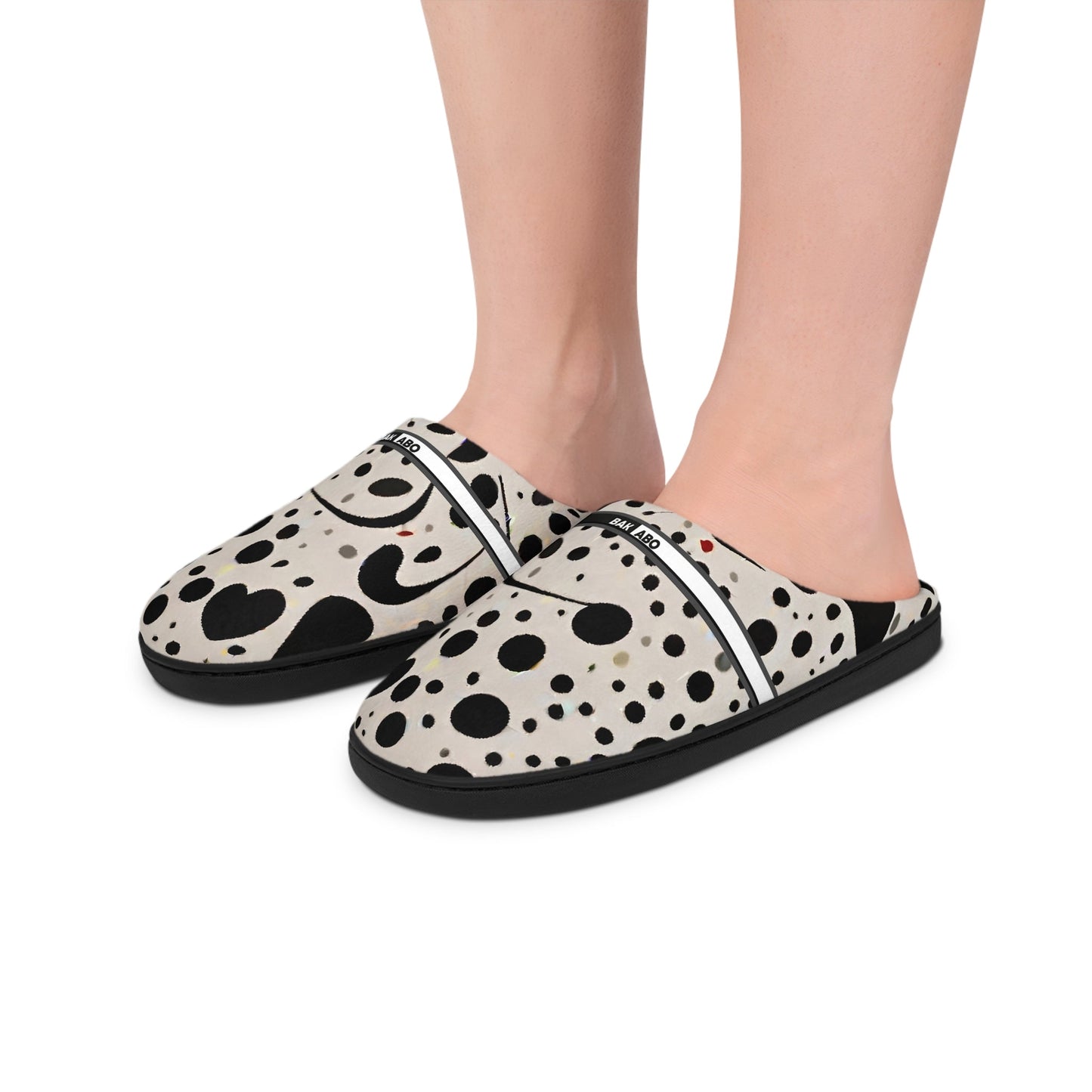 Dalmatian Dot Indoor Slippers — Cozy Women's Slip-On House Shoes BakAbo Studio BKS bakabo.club