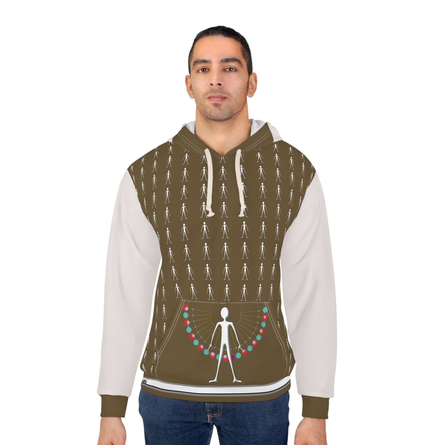 Skeleton String Lights Hoodie — Holiday Creepy Cute Pullover Printify bakabo.club