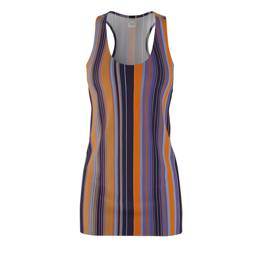 Striped Racerback Dress — Multicolor Vertical Stripe Summer Dress Printify bakabo.club