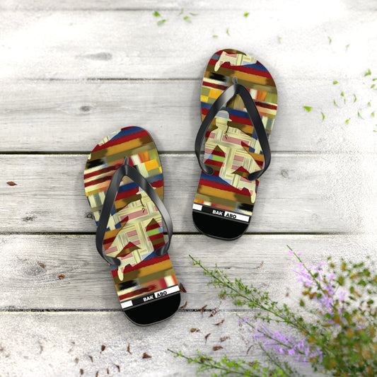Abstract Colorblock Flip Flops – Bold Geo Beach Sandals Printify bakabo.club