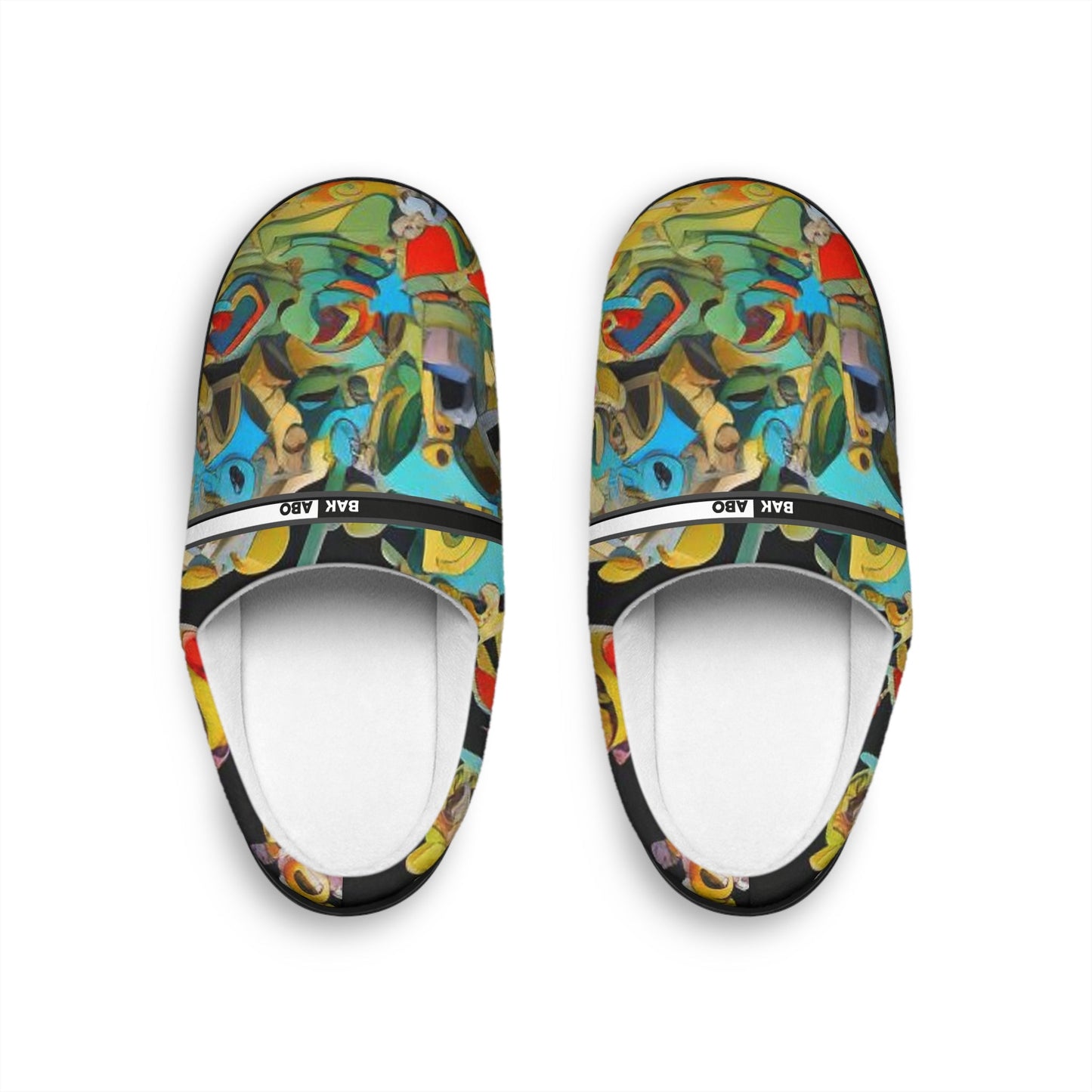Abstract Art Women's Indoor Slippers — Colorful Cozy Slip-On BakAbo Studio BKS bakabo.club