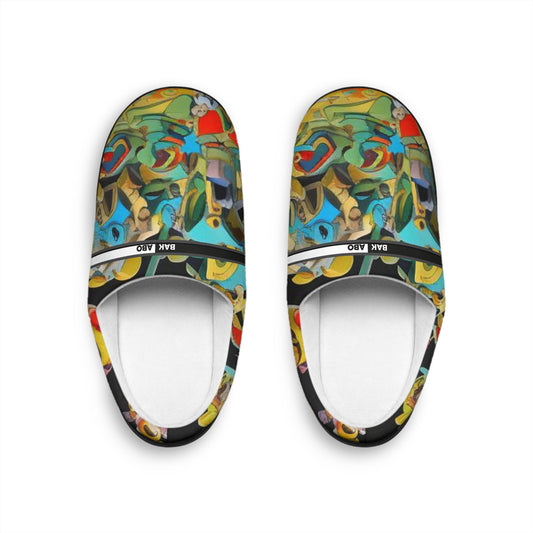 Abstract Art Women's Indoor Slippers — Colorful Cozy Slip-On BakAbo Studio BKS bakabo.club