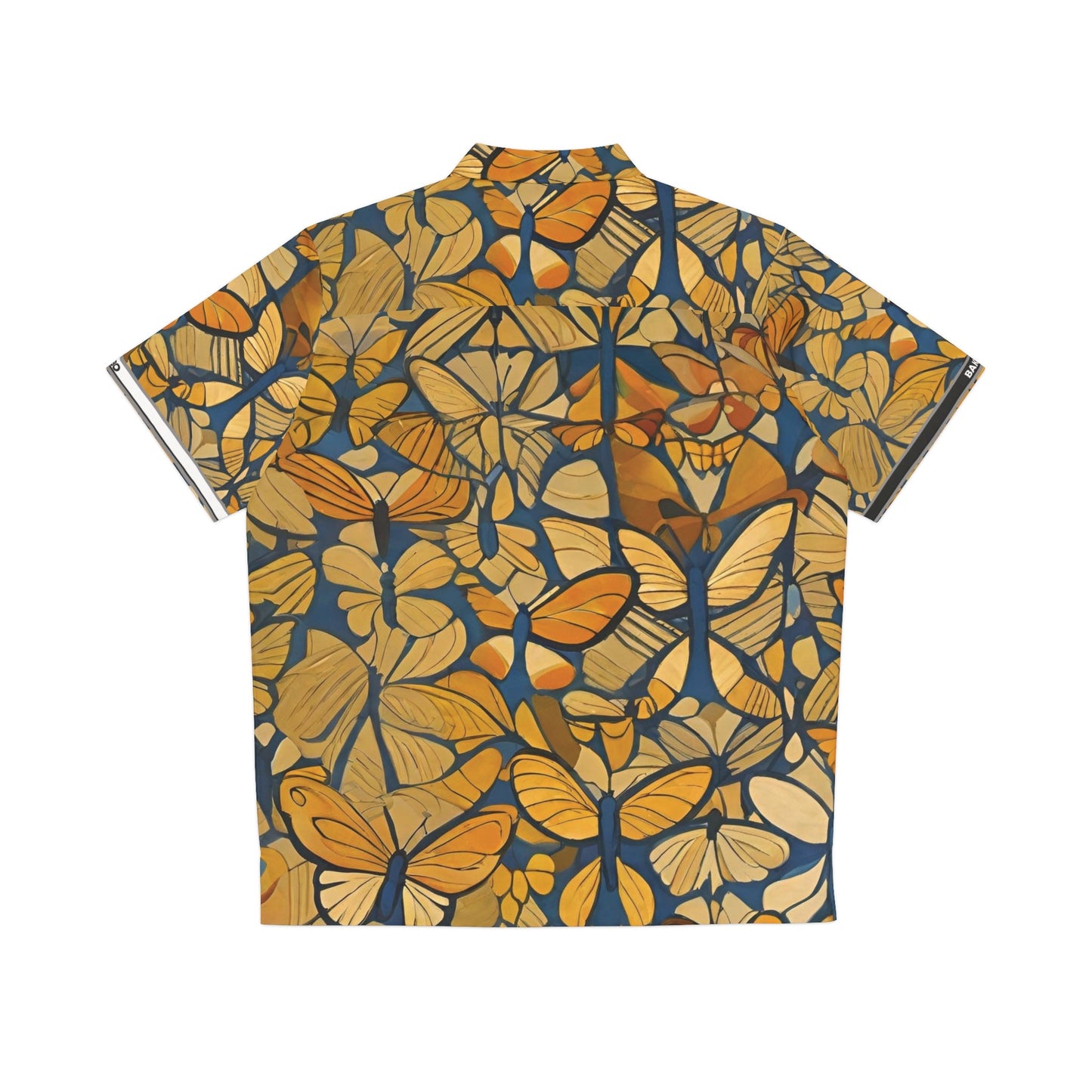 Butterfly Breeze Hawaiian Shirt — Golden Monarch Floral Camp Shirt Printify bakabo.club