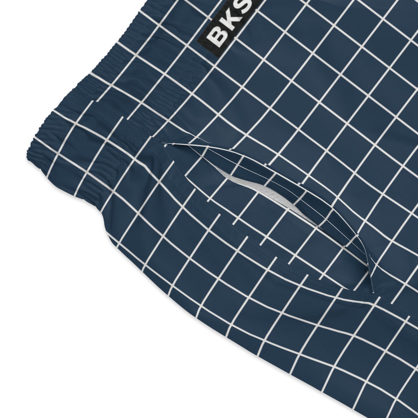 BKS Riviera Coast Grid Blue™ Swim Trunks