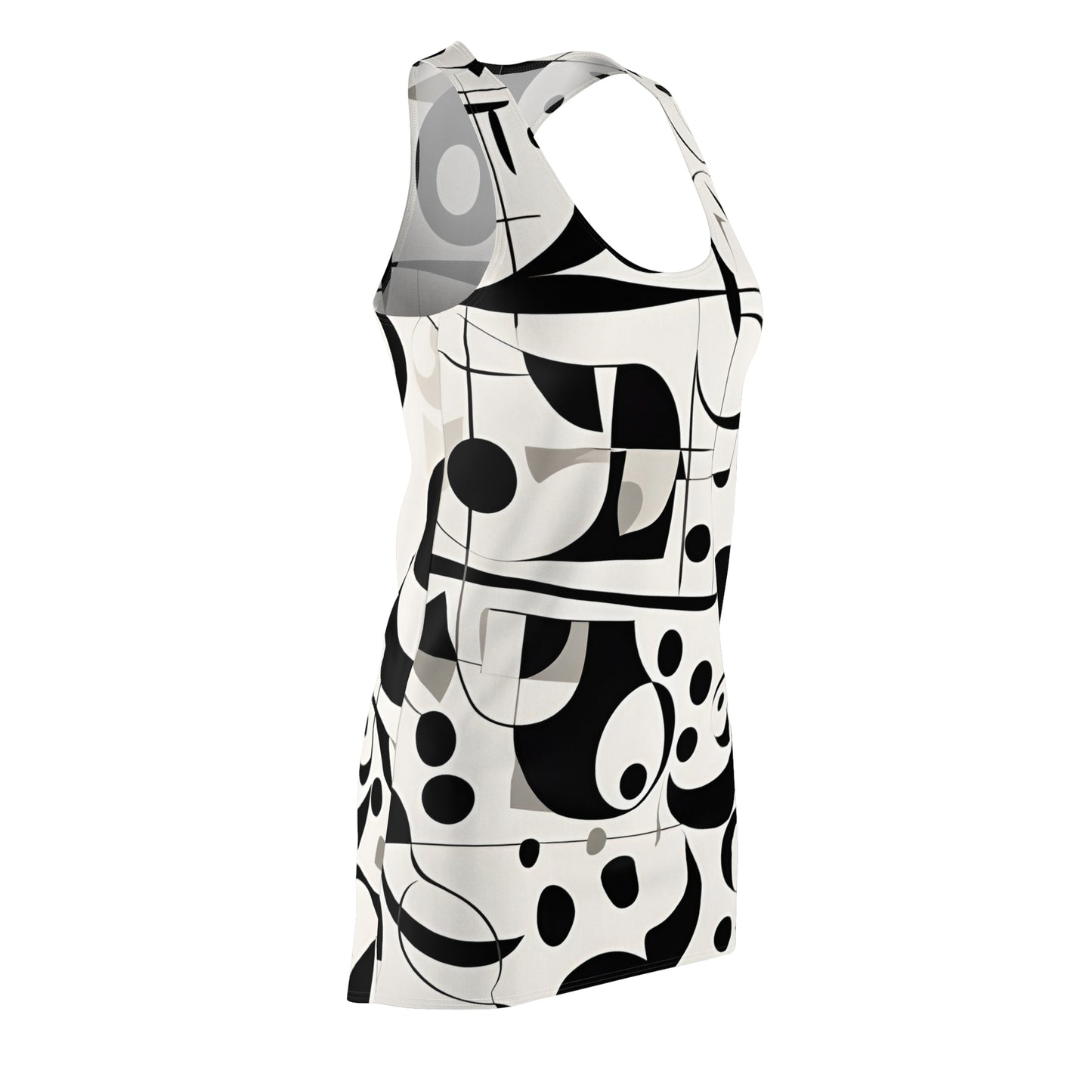 Monochrome Mirage (BKS)🎭Women's Cut Dress