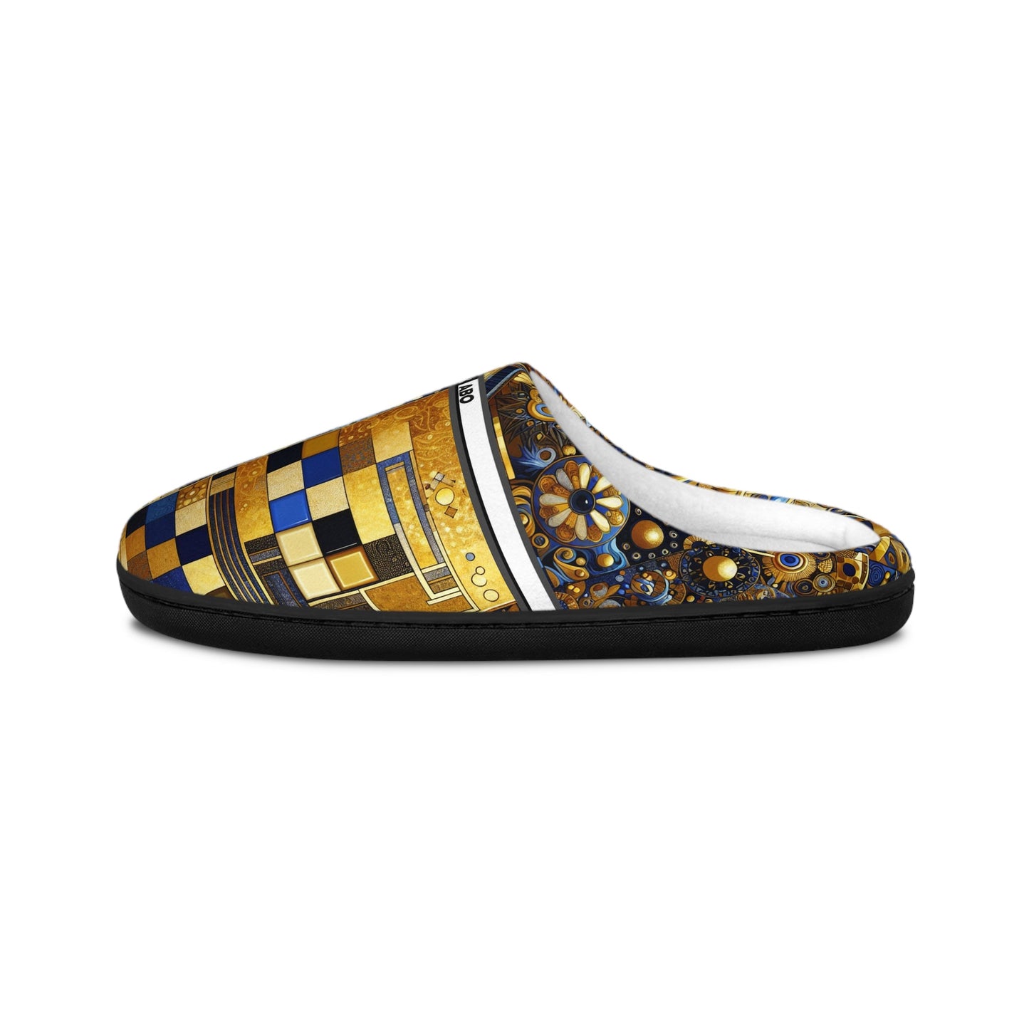 Women's Indoor Slippers — Luxe Gold Mosaic Pattern Cozy House Shoes BakAbo Studio BKS bakabo.club