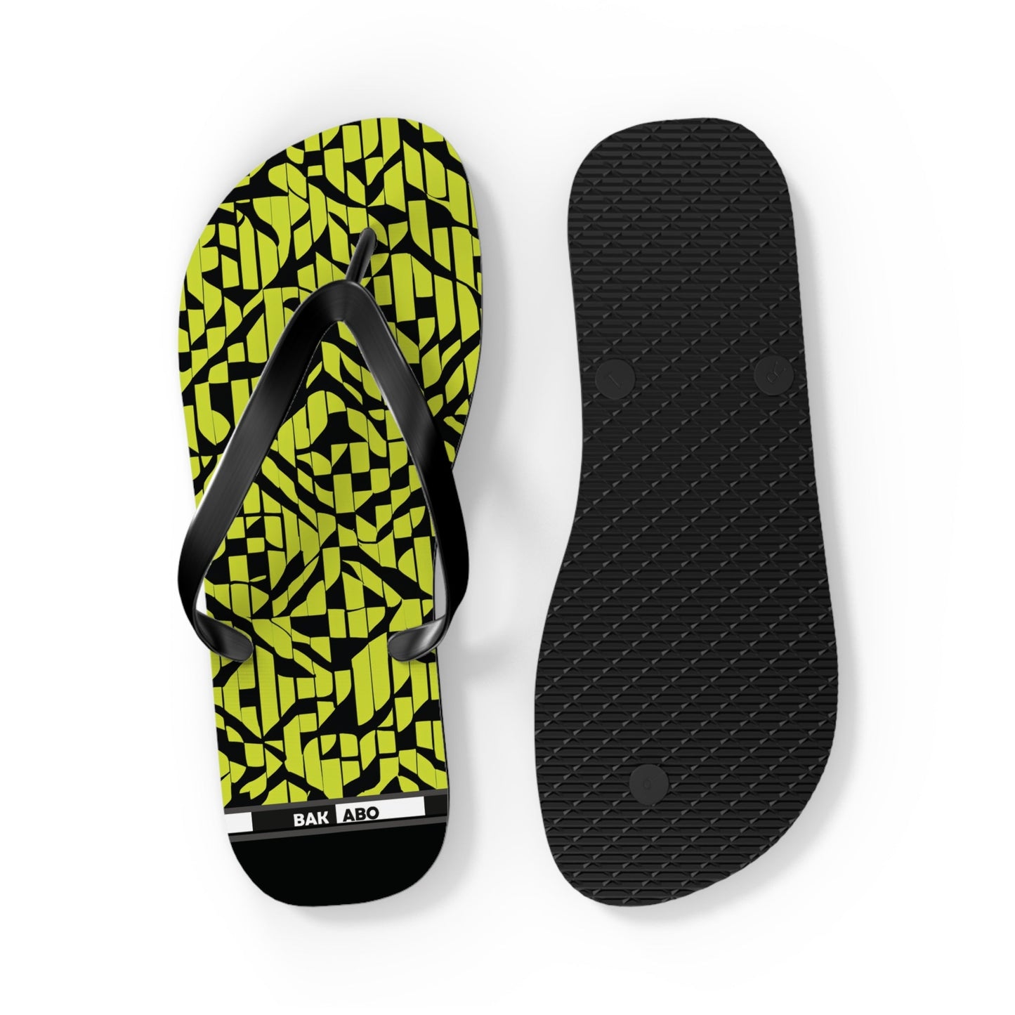 Flip Flops — Neon Geometric Pattern Beach Sandals Printify bakabo.club