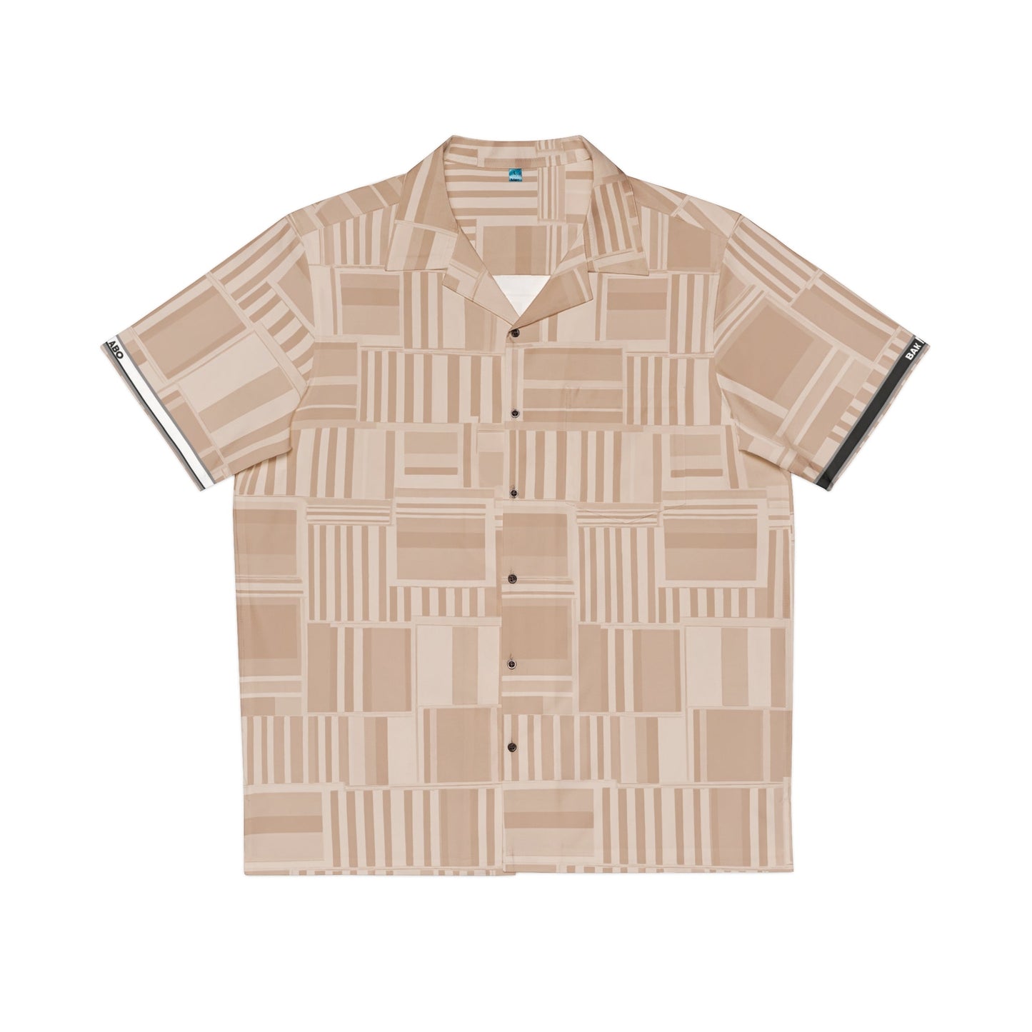 Beige Geo Patchwork Hawaiian Shirt Printify bakabo.club